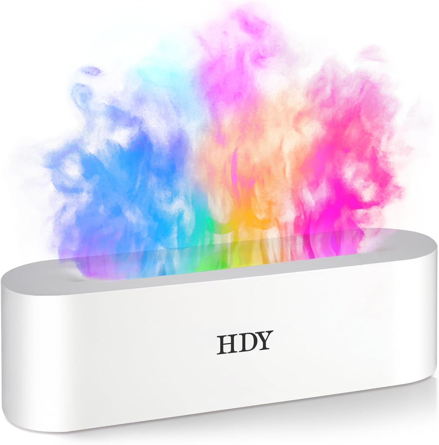 Flame Aromatherapy Humidifier, 7-Color Variable Essential Oil Diffuser, Ultra-Silent Bedroom Humidifier with Timer and No-Water Auto Shut-Off, 150 ml, for Home, Hotel, and Office (Black)
