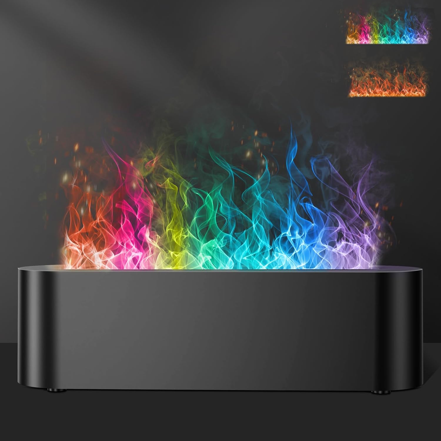 Colorful Flame Fire Diffuser Humidifier, Ultra-Quiet Aroma Essential Oils Aromatherapy Diffusers for Large Room, Bedroom, Office (Timeable, Waterless Auto off-150ml)