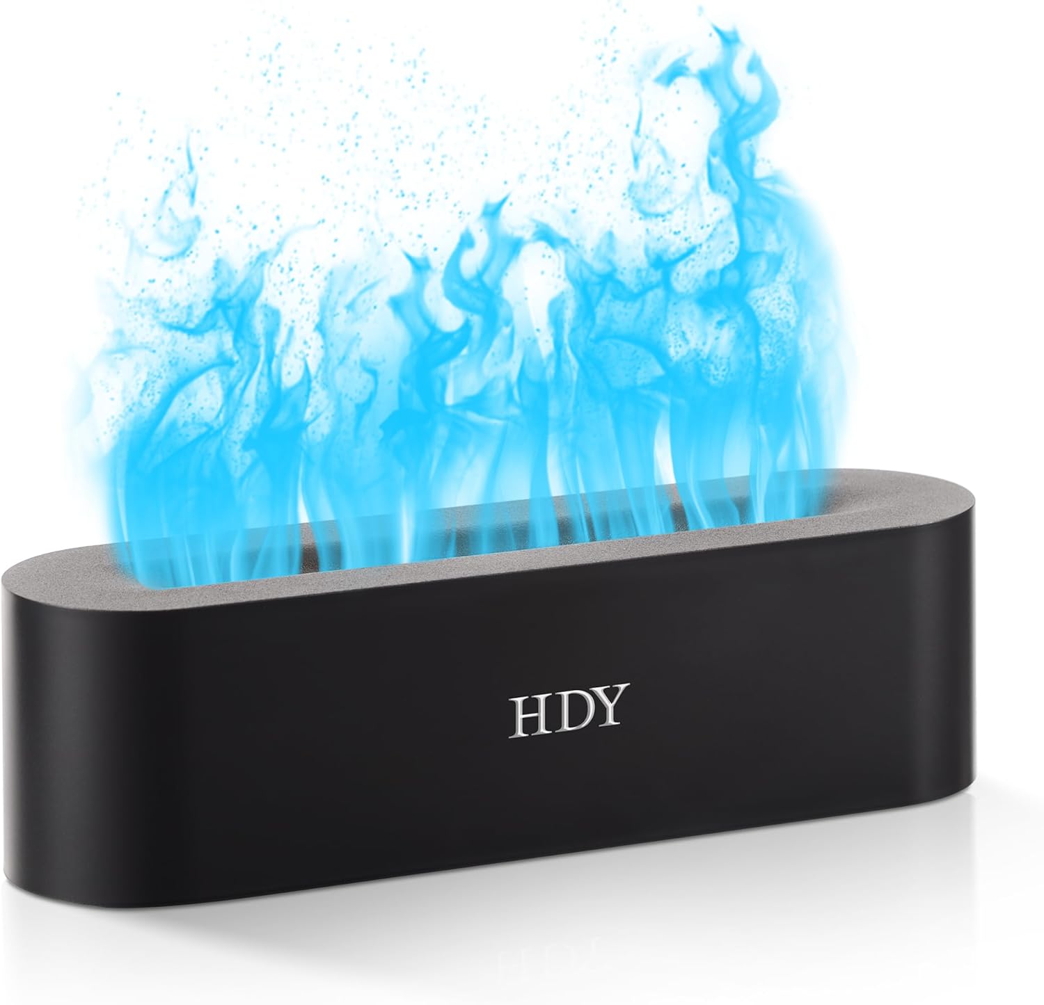 Flame Aromatherapy Humidifier, 7-Color Variable Essential Oil Diffuser, Ultra-Silent Bedroom Humidifier with Timer and No-Water Auto Shut-Off, 150 ml, for Home, Hotel, and Office (Black)